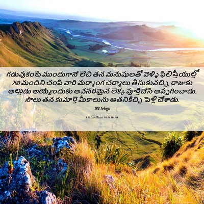 Picture 06 - 1 సమూయేలు 18:27 TELIRV - గడువుకంటే - Bible Verse Picture