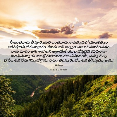 Picture 06 - 1 సమూయేలు 2:30 TELIRV - నీ ఇంటివారు, నీ - Bible Verse Picture