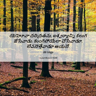 Picture 06 - 1 సమూయేలు 2:7 TELIRV - యెహోవా దరిద్రతను, - Bible Verse Picture