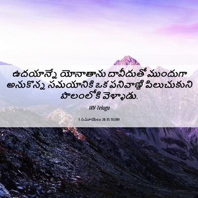 Picture 06 - 1 సమూయేలు 20:35 TELIRV - ఉదయాన్నే యోనాతాను - Bible Verse Picture