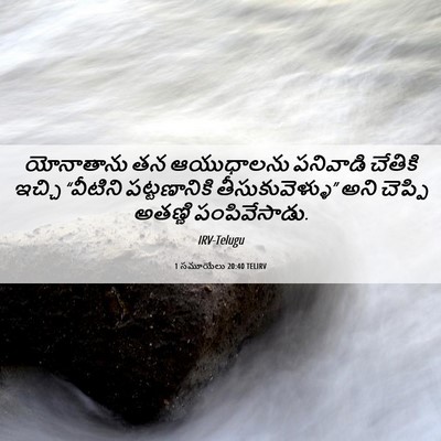 Picture 06 - 1 సమూయేలు 20:40 TELIRV - యోనాతాను తన - Bible Verse Picture