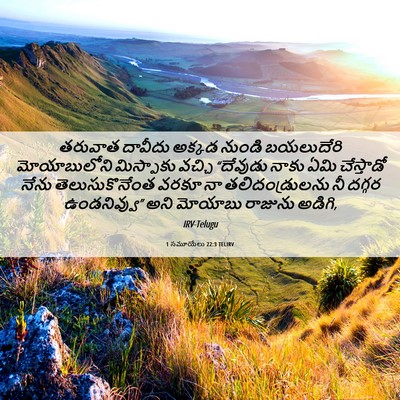 Picture 06 - 1 సమూయేలు 22:3 TELIRV - తరువాత దావీదు - Bible Verse Picture