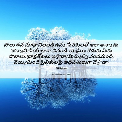 Picture 06 - 1 సమూయేలు 22:7 TELIRV - సౌలు తన చుట్టూ - Bible Verse Picture