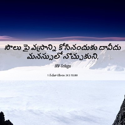 Picture 06 - 1 సమూయేలు 24:5 TELIRV - సౌలు పై వస్రాన్ని - Bible Verse Picture