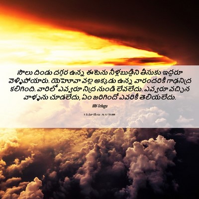 Picture 06 - 1 సమూయేలు 26:12 TELIRV - సౌలు దిండు దగ్గర - Bible Verse Picture