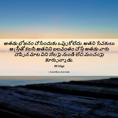 Picture 06 - 1 సమూయేలు 28:23 TELIRV - అతడు భోజనం - Bible Verse Picture