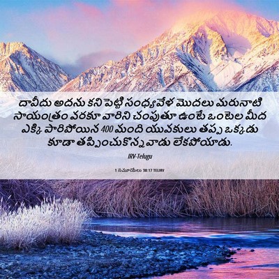 Picture 06 - 1 సమూయేలు 30:17 TELIRV - దావీదు అదను - Bible Verse Picture