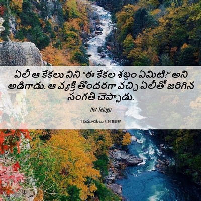 Picture 06 - 1 సమూయేలు 4:14 TELIRV - ఏలీ ఆ కేకలు విని “ఈ - Bible Verse Picture