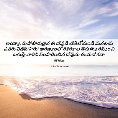 Picture 06 - 1 సమూయేలు 4:8 TELIRV - అయ్యో, మహాశూరుడైన - Bible Verse Picture