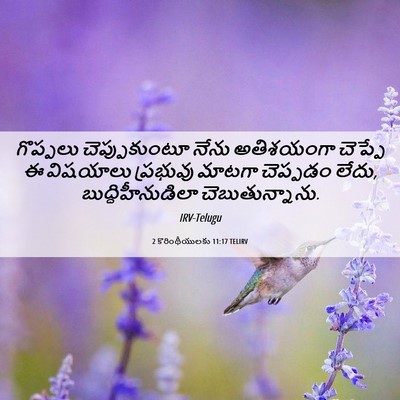 Picture 06 - 2 కొరింథీయులకు 11:17 TELIRV - గొప్పలు - Bible Verse Picture