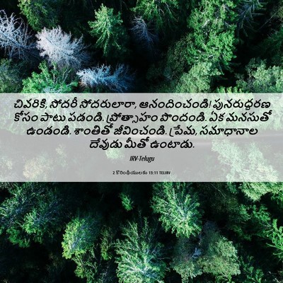 Picture 06 - 2 కొరింథీయులకు 13:11 TELIRV - చివరికి, సోదరీ - Bible Verse Picture