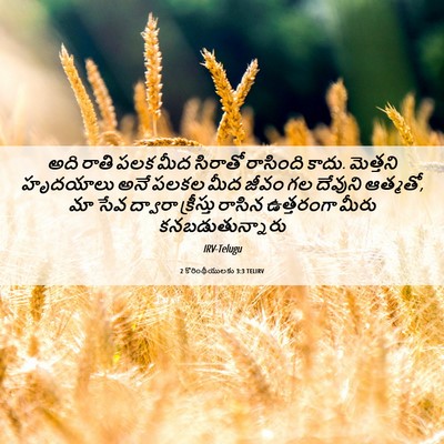 Picture 06 - 2 కొరింథీయులకు 3:3 TELIRV - అది రాతి పలక మీద - Bible Verse Picture