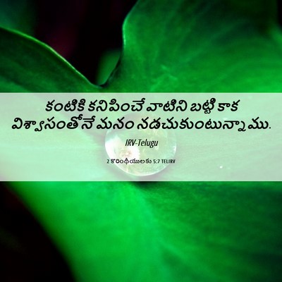 Picture 06 - 2 కొరింథీయులకు 5:7 TELIRV - కంటికి కనిపించే - Bible Verse Picture