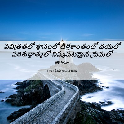 Picture 06 - 2 కొరింథీయులకు 6:6 TELIRV - పవిత్రతలో - Bible Verse Picture