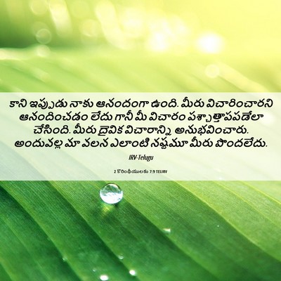 Picture 06 - 2 కొరింథీయులకు 7:9 TELIRV - కాని ఇప్పుడు నాకు - Bible Verse Picture