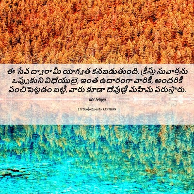 Picture 06 - 2 కొరింథీయులకు 9:13 TELIRV - ఈ సేవ ద్వారా మీ - Bible Verse Picture