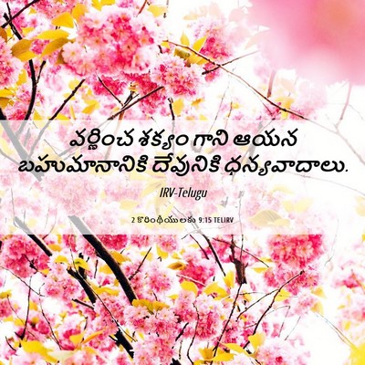 Picture 06 - 2 కొరింథీయులకు 9:15 TELIRV - వర్ణించ శక్యం - Bible Verse Picture