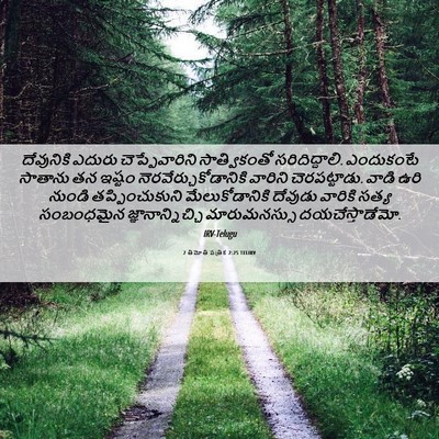 Picture 06 - 2 తిమోతి పత్రిక 2:25 TELIRV - దేవునికి ఎదురు - Bible Verse Picture