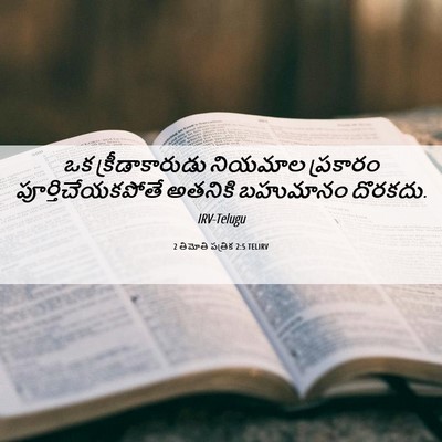 Picture 06 - 2 తిమోతి పత్రిక 2:5 TELIRV - ఒక క్రీడాకారుడు - Bible Verse Picture