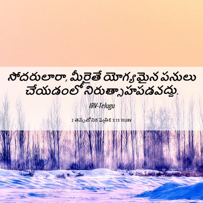 Picture 06 - 2 తెస్సలోనిక పత్రిక 3:13 TELIRV - సోదరులారా, మీరైతే - Bible Verse Picture