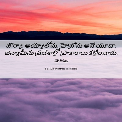 Picture 06 - 2 దినవృత్తాంతాలు 11:10 TELIRV - జొర్యా, అయ్యాలోను, - Bible Verse Picture