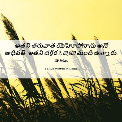 Picture 06 - 2 దినవృత్తాంతాలు 17:15 TELIRV - అతని తరువాత - Bible Verse Picture