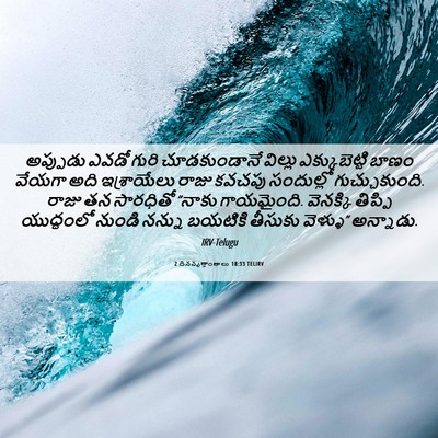 Picture 06 - 2 దినవృత్తాంతాలు 18:33 TELIRV - అప్పుడు ఎవడో గురి - Bible Verse Picture