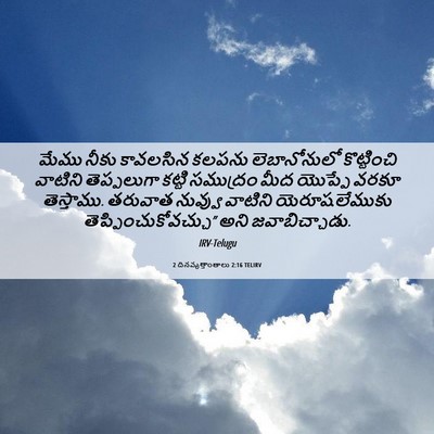 Picture 06 - 2 దినవృత్తాంతాలు 2:16 TELIRV - మేము నీకు కావలసిన - Bible Verse Picture