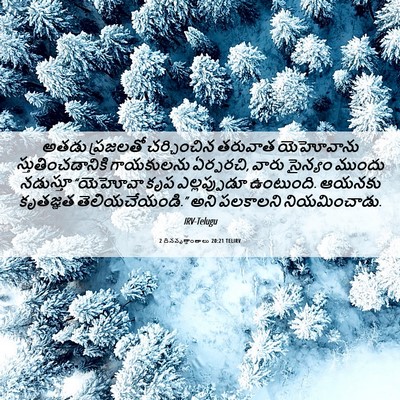 Picture 06 - 2 దినవృత్తాంతాలు 20:21 TELIRV - అతడు ప్రజలతో - Bible Verse Picture