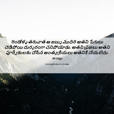 Picture 06 - 2 దినవృత్తాంతాలు 21:19 TELIRV - రెండేళ్ళ తరువాత ఆ - Bible Verse Picture