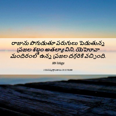 Picture 06 - 2 దినవృత్తాంతాలు 23:12 TELIRV - రాజును పొగుడుతూ - Bible Verse Picture