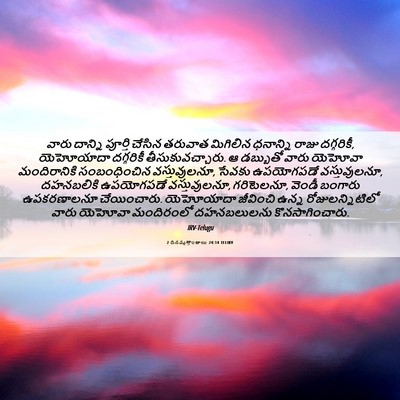 Picture 06 - 2 దినవృత్తాంతాలు 24:14 TELIRV - వారు దాన్ని - Bible Verse Picture
