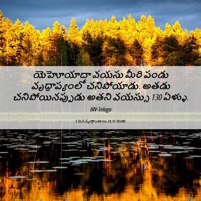 Picture 06 - 2 దినవృత్తాంతాలు 24:15 TELIRV - యెహోయాదా వయసు - Bible Verse Picture