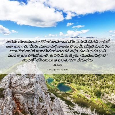 Picture 06 - 2 దినవృత్తాంతాలు 24:5 TELIRV - అతడు యాజకులనూ - Bible Verse Picture