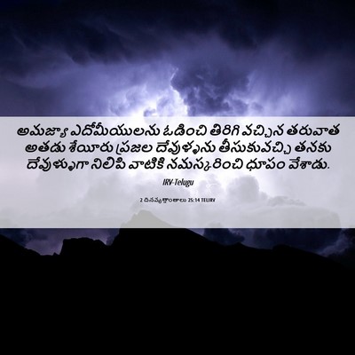 Picture 06 - 2 దినవృత్తాంతాలు 25:14 TELIRV - అమజ్యా ఎదోమీయులను - Bible Verse Picture