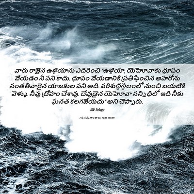 Picture 06 - 2 దినవృత్తాంతాలు 26:18 TELIRV - వారు రాజైన - Bible Verse Picture
