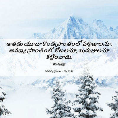 Picture 06 - 2 దినవృత్తాంతాలు 27:4 TELIRV - అతడు యూదా - Bible Verse Picture