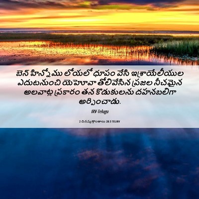 Picture 06 - 2 దినవృత్తాంతాలు 28:3 TELIRV - బెన్‌ హిన్నోము - Bible Verse Picture