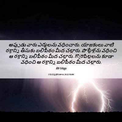 Picture 06 - 2 దినవృత్తాంతాలు 29:22 TELIRV - అప్పుడు వారు - Bible Verse Picture