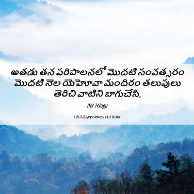 Picture 06 - 2 దినవృత్తాంతాలు 29:3 TELIRV - అతడు తన పరిపాలనలో - Bible Verse Picture