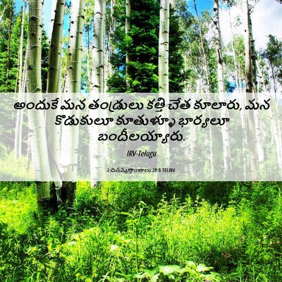 Picture 06 - 2 దినవృత్తాంతాలు 29:9 TELIRV - అందుకే మన - Bible Verse Picture