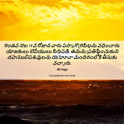 Picture 06 - 2 దినవృత్తాంతాలు 30:15 TELIRV - రెండవ నెల 14 వ రోజున - Bible Verse Picture