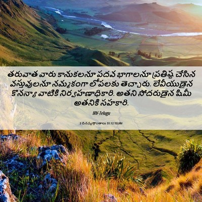Picture 06 - 2 దినవృత్తాంతాలు 31:12 TELIRV - తరువాత వారు - Bible Verse Picture