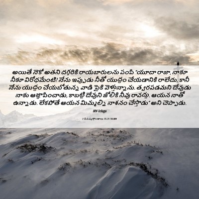 Picture 06 - 2 దినవృత్తాంతాలు 35:21 TELIRV - అయితే నెకో అతని - Bible Verse Picture