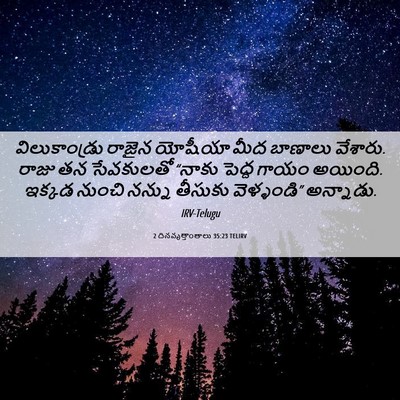 Picture 06 - 2 దినవృత్తాంతాలు 35:23 TELIRV - విలుకాండ్రు రాజైన - Bible Verse Picture