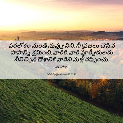 Picture 06 - 2 దినవృత్తాంతాలు 6:25 TELIRV - పరలోకం నుండి - Bible Verse Picture