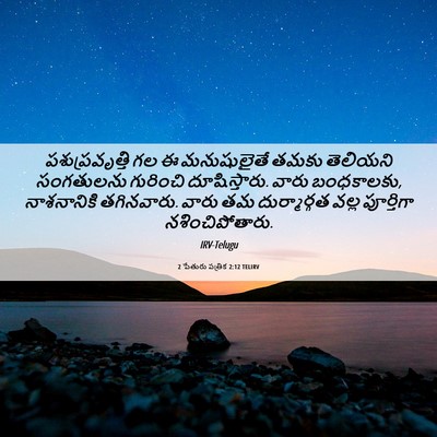 Picture 06 - 2 పేతురు పత్రిక 2:12 TELIRV - పశుప్రవృత్తి గల ఈ - Bible Verse Picture