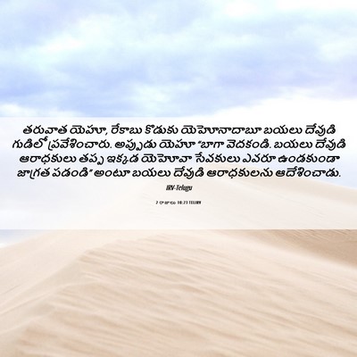 Picture 06 - 2 రాజులు 10:23 TELIRV - తరువాత యెహూ, - Bible Verse Picture