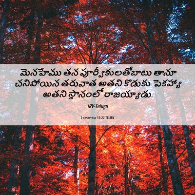 Picture 06 - 2 రాజులు 15:22 TELIRV - మెనహేము తన - Bible Verse Picture