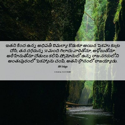 Picture 06 - 2 రాజులు 15:25 TELIRV - ఇతని కింద ఉన్న - Bible Verse Picture